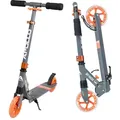 Apollo Scooter LED - Skyracer Led | City Scooter mit Federung| City Roller für Kinder klappbar | Tretroller Kinder ab 5 Jahre | sportlicher Cityro... - Grau/Orange
