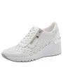 Marco Tozzi Damen Sneaker weiches Feel Me Wechselfußbett Leder weiches Innenfutter Modisch, weiß (White), 39 EU