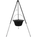 Gulaschkessel 30 Liter Dreibein 180 cm mit Deckel - Schwarz