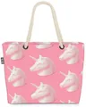 VOID Strandtasche (1-tlg), Pinke Einhörner Beach Bag Einhorn Rosa Sommer Baden Schwimmbad Pool P