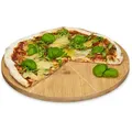 Relaxdays - Pizzateller Bambus Ø33cm, Schnittfestes Schneidbrett Aus Holz, 6-fach Eingeteilt, Holzteller Für Pizza, Natur