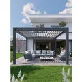 BIOHORT Pergola "Gr. 3 x 3", BxHxT: 312 x 264 x 312 cm, dunkelgrau/silber-metallic - grau | silberfarben