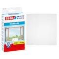 tesa Insect Stop Klett Fliegengitter für Fenster - Insektenschutz mit Klettband, zuschneidbar - Mückenschutz ohne Bohren - 1 x Fliegen Netz - 110 cm x 130 cm - Weiß