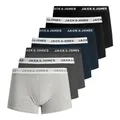 Jack & Jones Herren Unterhosen Shorts Boxershorts Trunks 7er Pack, Farbe:Mehrfarbig, Wäschegröße:XL, Artikel:-Light Grey Melange/DGM/DGM