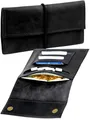 Simaru Handgefertigte Tabaktasche aus italienischem Leder – Weiches Leder, hergestellt in der EU – Ideale Drehertasche mit Band & Magnet – Einzigartiges Design