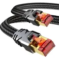 LAN-Kabel Cat 8, 1m, 40 Gbps, 2000 MHz, Ethernet, RJ45, Netzwerkkabel, Flach,...