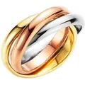 Firetti Fingerring Schmuck Geschenk 3-fach verschlungen, tricolor gelb|goldfarben 17
