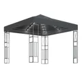 furnicato Pavillon mit LED-Lichterkette 3x3 m Anthrazit Stoff