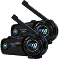Fodsports FX8 Air motorcycle intercom two-pack (black) (FX8 Air 2 pack)