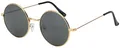 Herren Sonnenbrille Rund Form Designer 80er Modern Urlaub Sommer Strand 30559 Schwarz-Gold
