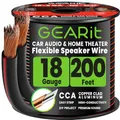 GEARit CCA Lautsprecher kabel 1 x 1 mm² 60 Meter Audio Kabel 18 AWG Speaker Cable HiFi Boxkabel 2 Adriges für Audiosystem/Heimkino/Auto Schwarz