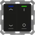 MDT BE-TAL55T206.C1 KNX Taster Light 55 2-fach, RGBW, Temperatursensor, Schwarz matt, Jalousie, Schalten