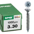 SPAX Universalschraube, 3,0 x 30 mm, 1000 Stück, T-STAR plus, Senkkopf, Vollgewinde, 4CUT, WIROX A3J, 1191010300305