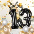 Geburtstag zahlen luftballon 13 jahre | Folienballon Schwarz- Folienballon in 40"-101cm Geburtstagsdeko - Ballon Zahl Deko zum Geburtstag fliegt mit Helium für Mädchen Junge 13.Geburtstags