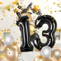 Geburtstag zahlen luftballon 13 jahre | Folienballon Schwarz Folienballon in ...