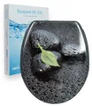 sanicomfort WC-Sitz, Duroplast, mit Absenkautomatik, Toilettensitz passend für alle handelsüblichen WC-Becken (wet Stone)