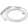GLORIOUS PC Gaming Race Coiled Cable Ghost White, USB-C auf USB-A Spiralkabel - 1,37m, weiß