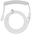 GLORIOUS Gaming Premium Coiled Keyboard Cable - Vergoldetes USB-A (PC) auf USB-C (Tastatur), Schutz vor Kabelsalat, doppelt geflochtene Ummantelung, 5-poliger Aviator-Stecker - Ghost White