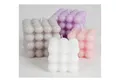 BURI Tafelkerze 16 Stück Bubble-Kerzen 6cm Blasen Kugeln quadratisch, verschiedene Far