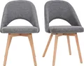 Miliboo - Skandinavische Stühle aus grauen Stoff mit Samteffekt und massivem Buchenholz (2er-Set) COSETTE