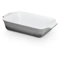 KHG Auflaufform mittelgroß 34 cm Grau 3-4 Personen, Steingut, (1-St), Antihaft (mit Emaile glasiert) grau 1.75 l | 34 cm x 6.5 cm x 19.5 cm