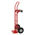 Multifunktions-Stahlrohr-Sackkarre/Transportwagen mit Standardschaufel und Gummibereifung | HxBxT 133x55x46cm | Traglast 200kg | Rot