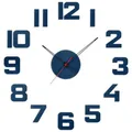 PRIM Veneer Colorino DIY Wanduhr Holz, Made in EU, 3D-Ziffern, ∅ von 600 bis 1000 mm, Groß XXL für Küche, Schlafzimmer (Blau)