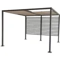 Jet-Line Gartenpavillon Amun aus Alu mit Schiebedach 3 x 4 Meter in Anthrazit/Braun