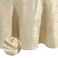 Elrene Home Fashions Elegant Woven Leaves Jacquard Damask Tablecloth, 70" Round, Taupe
