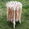 SEVICO 5m Staketenzaun 60cm x 5m mit Lattenabstand 3-4cm mit Pflock Zaunlatte Gartenzaun aus Haselnuss Natur STAHLKRAMPEN GRATIS V112 3-4