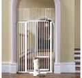 Comomy Treppenschutzgitter 180cm Extra hohes Katzengitter, Breite 75-103 cm (Türschutzgitter für Hunde & Katzen), mit Katzentür, breite Öffnung, Druckmontage