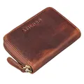 STILORD 'Luxor' Premium Kreditkarten-Etui Echt-Leder Für Herren und Damen - Vintage Leder-Portemonnaie für Herren Damen mit RFID Schutz - Moderne Geldbörse mit Münzfach, Farbe:Kara - Cognac