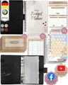 BeginnerBudget Ringbuchkalender Budget Planner & Haushaltsbuch Starter-Set: Sparbuch & Spar-Challenges, In Deutschland produziert und zusammengetragen, Schwarz