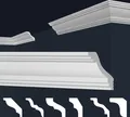 MARBET DESIGN Stuckleisten XPS Styropor weiß - Deckenleisten Stuck Decken Styroporleisten E-Leisten - (Musterstück E-40)