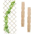 Relaxdays Rankgitter 3er Set Tannenholz Natur Ausziehbar 180 cm x 90 cm x 1,5 cm