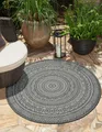 Teppich THE CARPET "Mistra", grau (anthrazit), H:1mm Ø:120cm