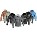 Alpha Speeds Motorradjacke - /Freizeit Herren Lammlederjacke Bikerjacke Highway 11 (Abnehmbares Innenfutter und Kapuze, (NEUE VERSION 2025) Aus weichem Lammleder, inkl. einsetzbarer Protektoren grau 5XL
