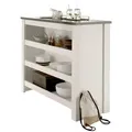 Furn.Design Küchentheke, Weiß, Anthrazit, Holzwerkstoff, Uni, 130x106x52 cm, FSC 100%, Küchen, Küchenmöbel, Küchenregale