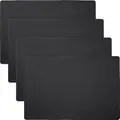 Erwin Müller Tischset, Teller-Untersetzer Lagoa im 4er-Pack in Lederoptik schwarz Größe 30x45 cm - Schutz vor Flecken und Kratzern