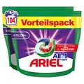 Ariel Waschmittel Pods All-in-1, Waschmittel 104 Waschladungen, Color, Kraftvolle Fleckenentfernung in nur 1 Waschgang