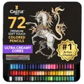 Castle Art Supplies 72 Buntstifte Set |Hochwertige Farbminen mit weichem Kern für erfahrene Künstler, Profi- und Farbkünstler | Geschützt und sortiert in einer Präsentationsbox aus Blech