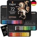 Castle Art Supplies 72 Buntstifte Set |Hochwertige Farbminen mit weichem Kern