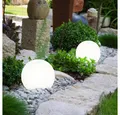 etc-shop LED Gartenleuchte, LED-Leuchtmittel fest verbaut, Warmweiß, 2er Set LED Außen Solar Lampen Kugel Design Erd Spieß Steck