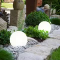 2er Set LED Solar Lampen Kugel Design Außen Steck Leuchten Garten Weg Strahler