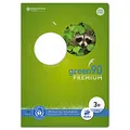 Staufen Green Heft - DIN A4, Lineatur 3R (21 Doppellinien mit Rand), 16 Blatt, 90g/m² Recyclingpapier, runde Ecken verhindern „Eselsohren“, 4 verschiedene Motive (keine Auswahl möglich), 1 Stück