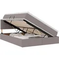 vidaXL Stauraumbett mit Matratze Taupe 140 x 200 cm Holzwerkstoff 3370515