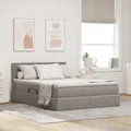 Aufbewahrungsbett mit Matratze Taupe 140 x 200 cm Holzwerkstoff