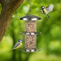 Vogelfutterstation vogelfutterspender Edelstahl zum Aufhängen mit 2 Sitzringen