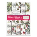 ITD Collection - Reispapier Decopatch - Decoupage Papier - Motivpapier für Serviettentechnik - Rice Paper Sheets - A4 29,7 x 21 cm - Winter Wreath - RP-073