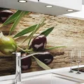 danario Küchenrückwand selbstklebend - Matt - Spritzschutz Küche - versteifte PET Folie - 0,4 mm - Oliven - 60cm x 60cm